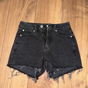Garage Black Jean Shorts Distressed High-Waisted